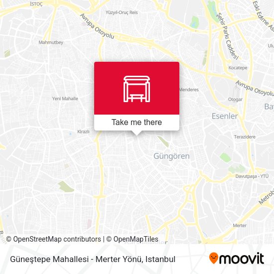 Güneştepe Mahallesi - Merter Yönü map