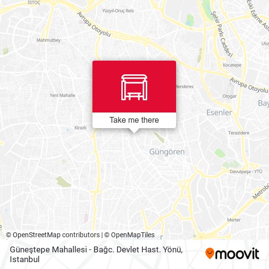 Güneştepe Mahallesi - Bağc. Devlet Hast. Yönü map