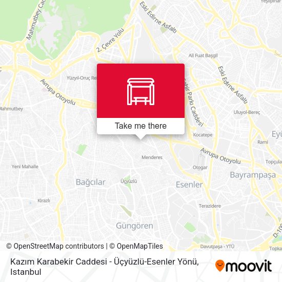 Kazım Karabekir Caddesi - Üçyüzlü-Esenler Yönü map