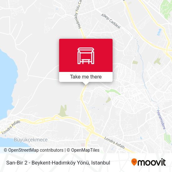 San-Bir 2 - Beykent-Hadımköy Yönü map