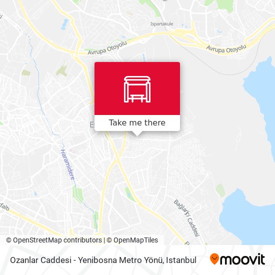 Ozanlar Caddesi - Yenibosna Metro Yönü map