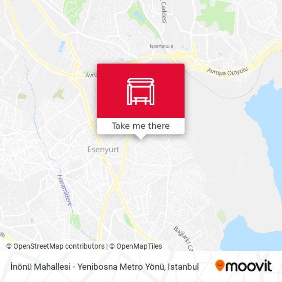 İnönü Mahallesi - Yenibosna Metro Yönü map