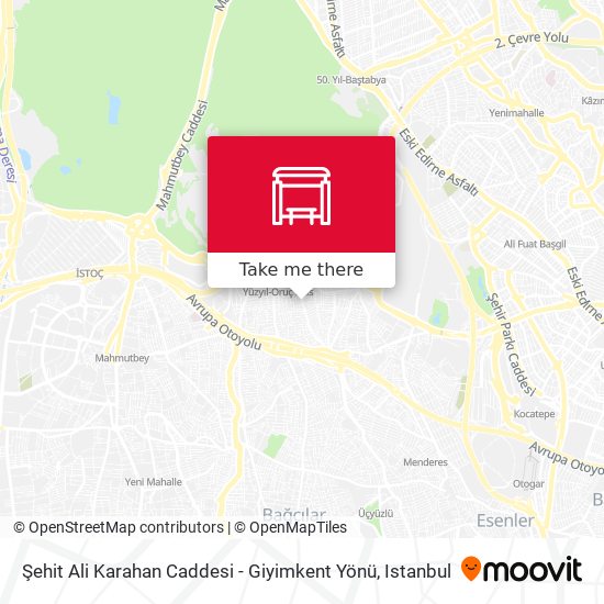 Şehit Ali Karahan Caddesi - Giyimkent Yönü map