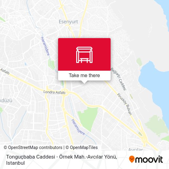Tonguçbaba Caddesi - Örnek Mah.-Avcılar Yönü map