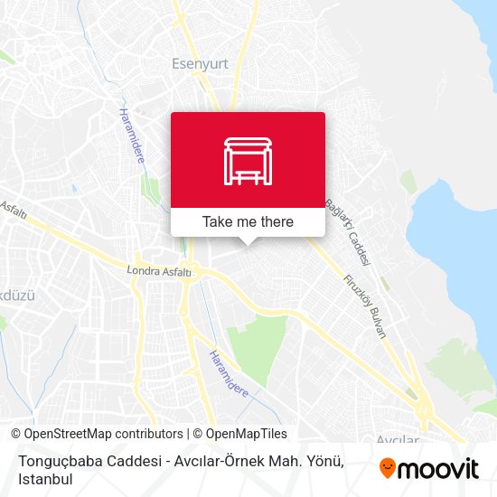 Tonguçbaba Caddesi - Avcılar-Örnek Mah. Yönü map