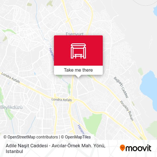Adile Naşit Caddesi - Avcılar-Örnek Mah. Yönü map