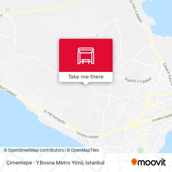Çimentepe - Y.Bosna Metro Yönü map