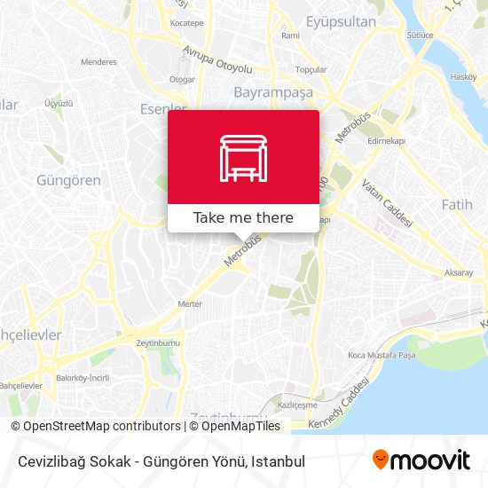 Cevizlibağ Sokak - Güngören Yönü map