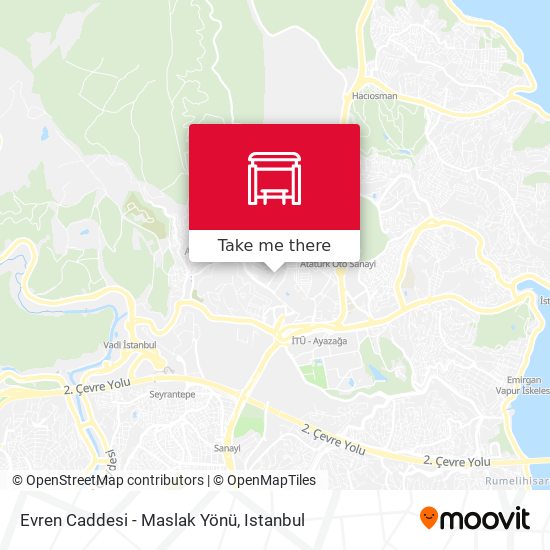 Evren Caddesi - Maslak Yönü map