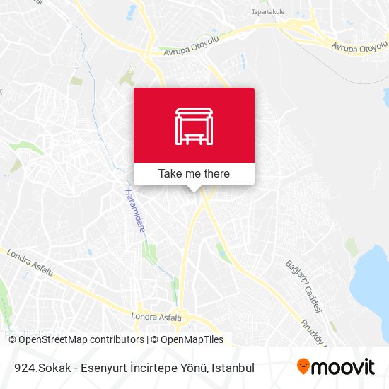 924.Sokak - Esenyurt İncirtepe Yönü map
