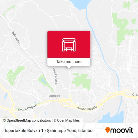 Ispartakule Bulvari 1 - Şahintepe Yönü map