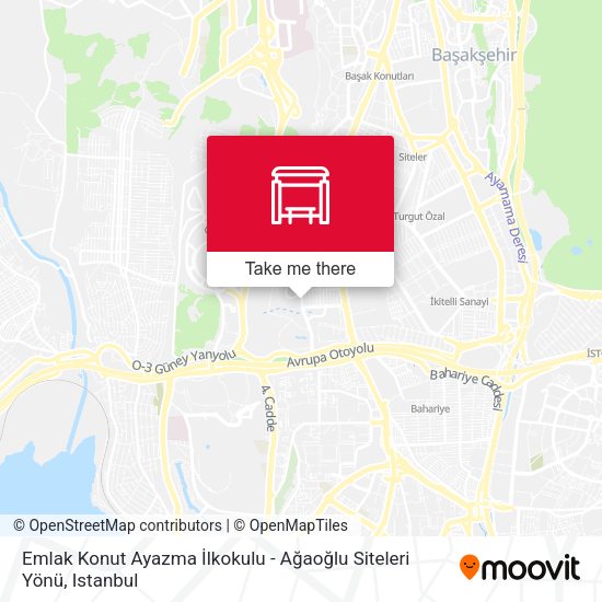 Emlak Konut Ayazma İlkokulu - Ağaoğlu Siteleri Yönü map