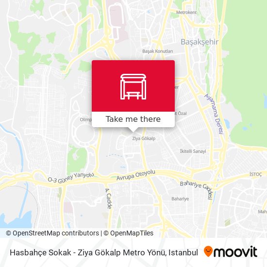 Hasbahçe Sokak - Ziya Gökalp Metro Yönü map