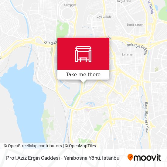 Prof.Aziz Ergin Caddesi - Yenibosna Yönü map