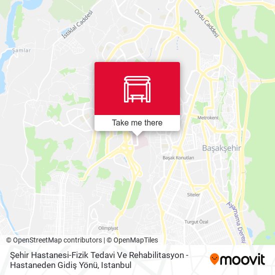 Şehir Hastanesi-Fizik Tedavi Ve Rehabilitasyon - Hastaneden Gidiş Yönü map