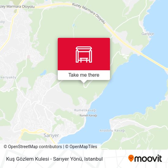 Kuş Gözlem Kulesi - Sarıyer Yönü map