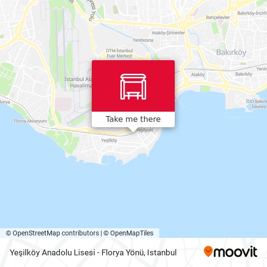 Yeşilköy Anadolu Lisesi - Florya Yönü map