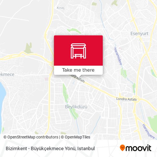 Bizimkent - Büyükçekmece Yönü map