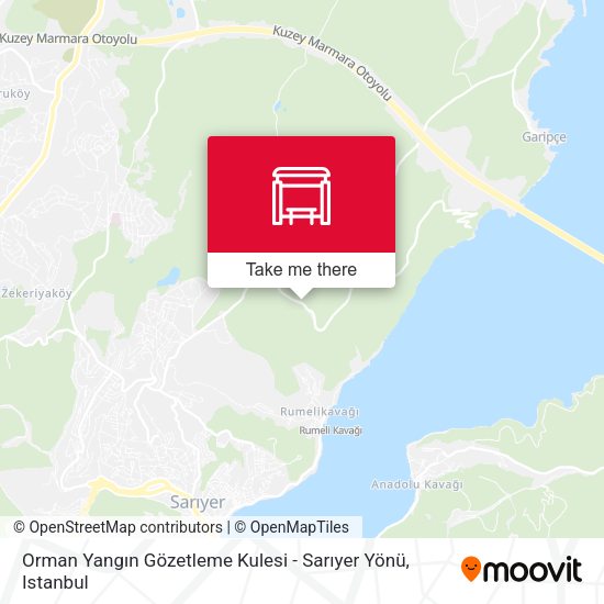 Orman Yangın Gözetleme Kulesi - Sarıyer Yönü map
