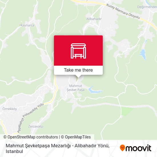 Mahmut Şevketpaşa Mezarlığı - Alibahadır Yönü map