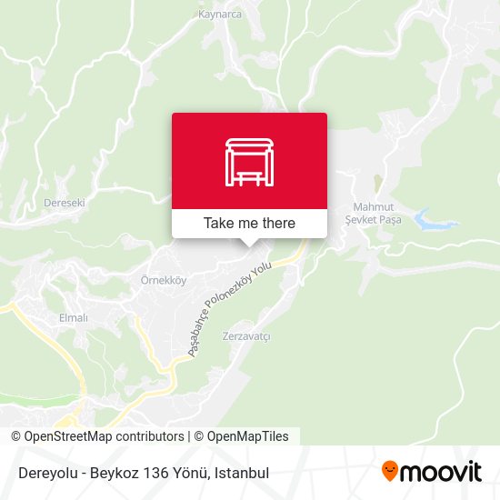 Dereyolu - Beykoz 136 Yönü map