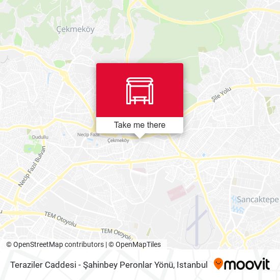 Teraziler Caddesi - Şahinbey Peronlar Yönü map