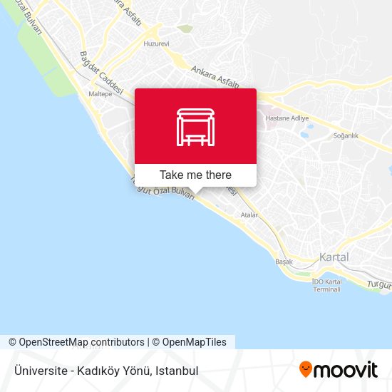Üniversite - Kadıköy Yönü map