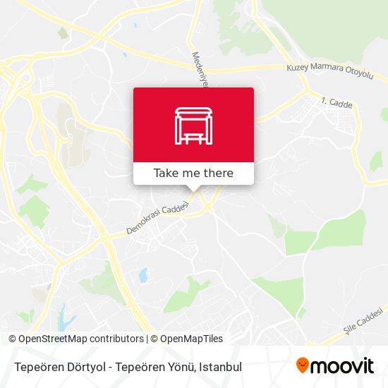Tepeören Dörtyol - Tepeören Yönü map