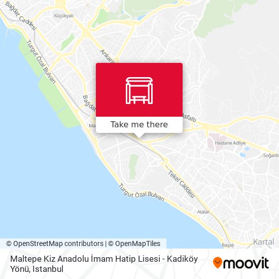Maltepe Kiz Anadolu İmam Hatip Lisesi - Kadiköy Yönü map
