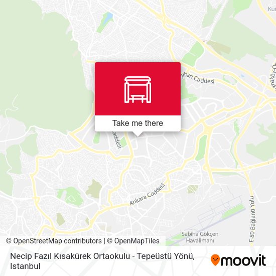 Necip Fazıl Kısakürek Ortaokulu - Tepeüstü Yönü map