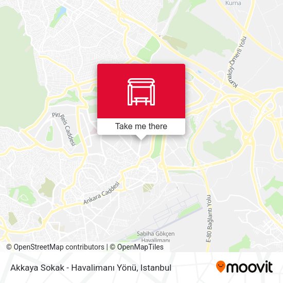 Akkaya Sokak - Havalimanı Yönü map
