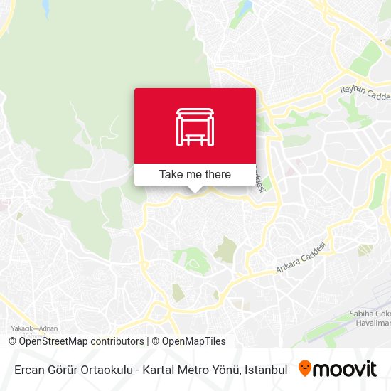 Ercan Görür Ortaokulu - Kartal Metro Yönü map