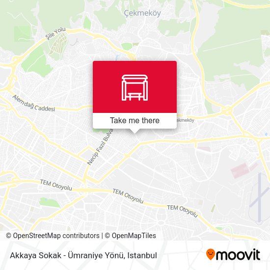 Akkaya Sokak - Ümraniye Yönü map