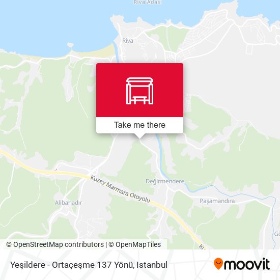 Yeşildere - Ortaçeşme 137 Yönü map