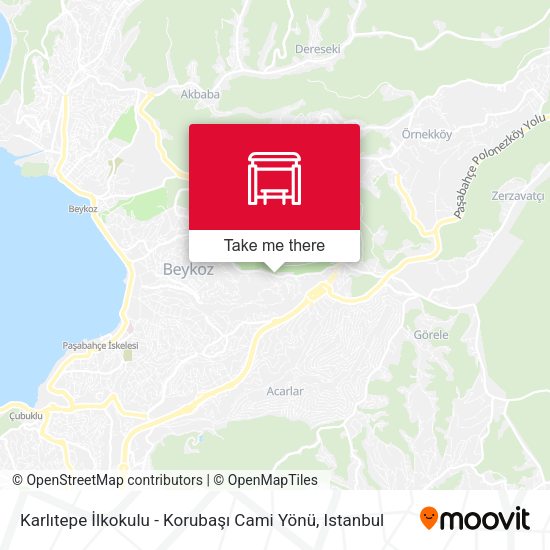 Karlıtepe İlkokulu - Korubaşı Cami Yönü map