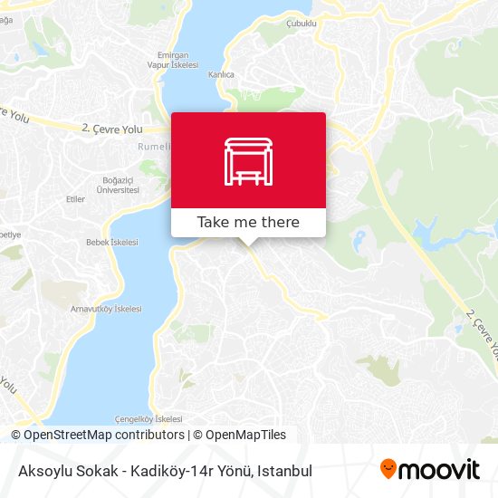 Aksoylu Sokak - Kadiköy-14r Yönü map