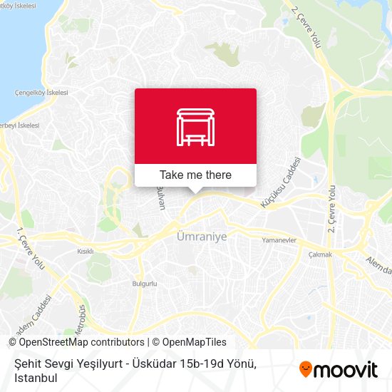 Şehit Sevgi Yeşilyurt - Üsküdar 15b-19d Yönü map