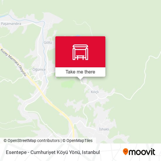 Esentepe - Cumhuriyet Köyü Yönü map