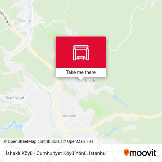 İshaklı Köyü - Cumhuriyet Köyü Yönü map