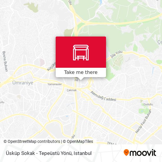 Üsküp Sokak - Tepeüstü Yönü map