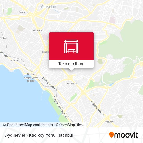 Aydınevler - Kadıköy Yönü map