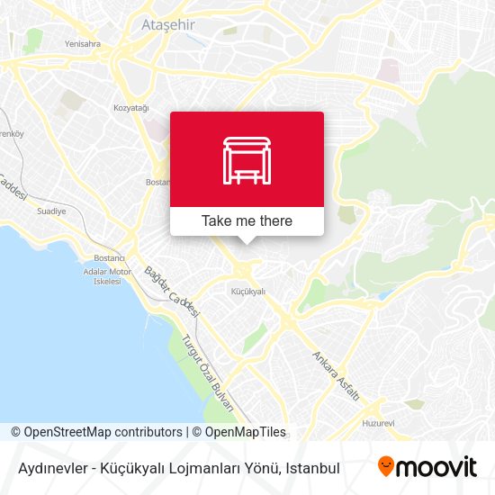 Aydınevler - Küçükyalı Lojmanları Yönü map