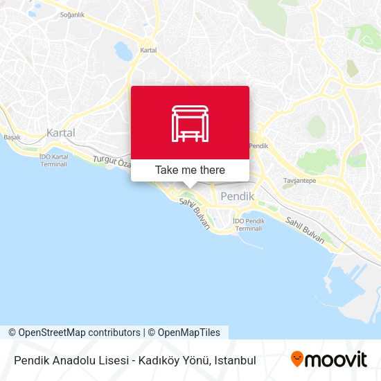 Pendik Anadolu Lisesi - Kadıköy Yönü map