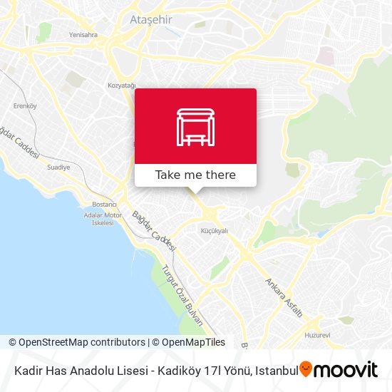 Kadir Has Anadolu Lisesi - Kadiköy  17l Yönü map