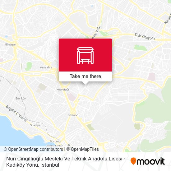 Nuri Cıngıllıoğlu Mesleki Ve Teknik Anadolu Lisesi - Kadıköy Yönü map