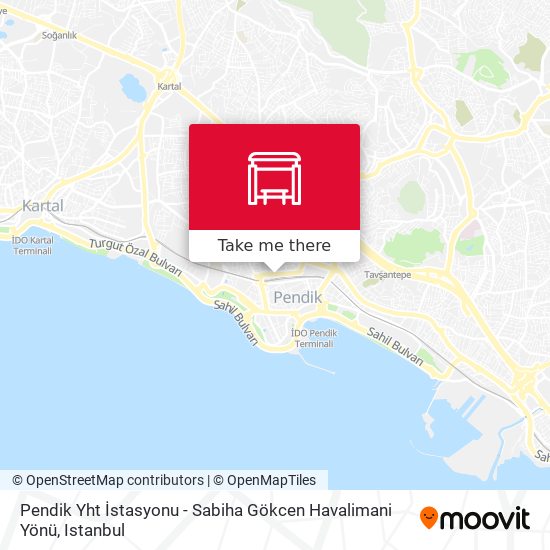 Pendik Yht İstasyonu - Sabiha Gökcen Havalimani Yönü map