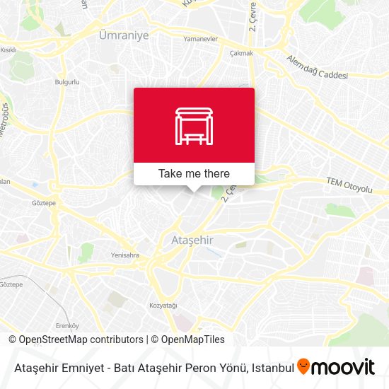 Ataşehir Emniyet - Batı Ataşehir Peron Yönü map