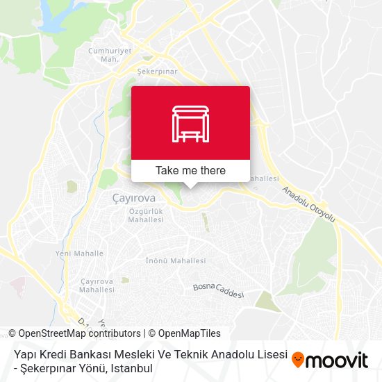Yapı Kredi Bankası Mesleki Ve Teknik Anadolu Lisesi - Şekerpınar Yönü map