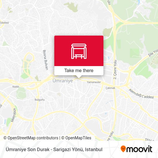 Ümraniye Son Durak - Sarigazi Yönü map