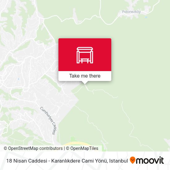 18 Nisan Caddesi - Karanlıkdere Cami Yönü map